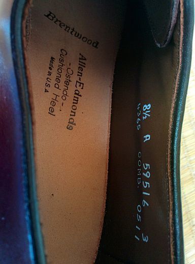 Allen Edmonds Brentwood Men's Black Leather Dress Lace Shoes - Size 9D